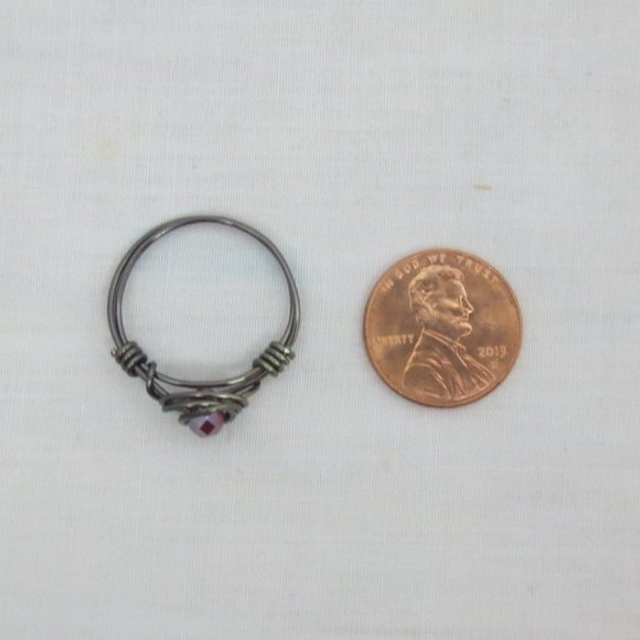 New Copper Wrapped Red Crystal Hand Crafted Ring - Picture 6 of 9